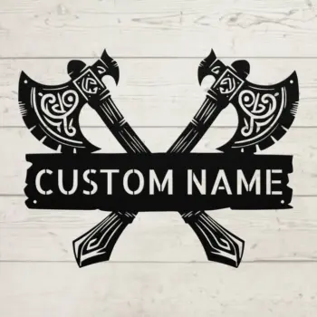 Custom Viking Axe Metal Sign