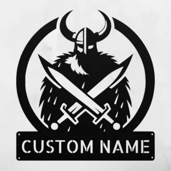 Custom Viking Battle Metal Sign