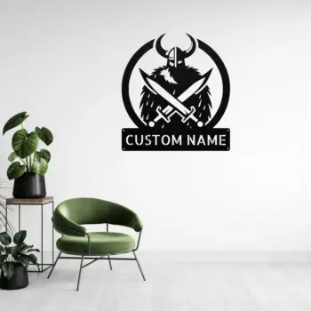Custom Viking Battle Metal Sign
