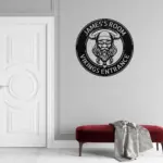 Custom Viking Hat Metal Sign