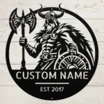 Custom Viking Warrior Metal Sign