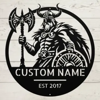 Custom Viking Warrior Metal Sign