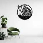 Custom Viking Warrior Metal Sign
