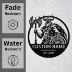 Custom Viking Warrior Metal Sign