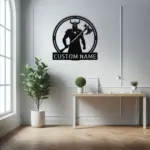 Custom Viking With Axe Metal Art Sign