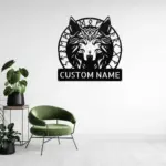 Custom Viking Wolf Metal Sign