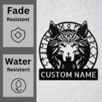 Custom Viking Wolf Metal Sign