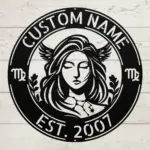 Custom Virgo Zodiac Metal Sign