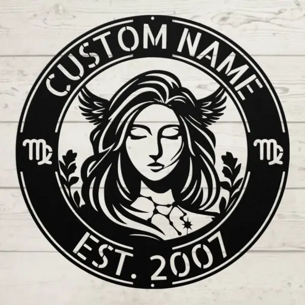 Custom Virgo Zodiac Metal Sign