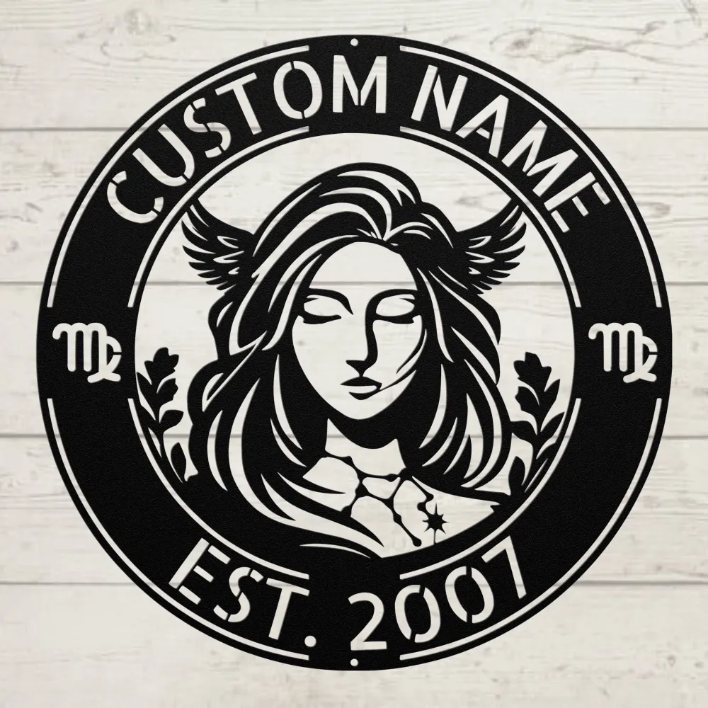 Custom Virgo Zodiac Metal Sign Custom Virgo Zodiac Metal Sign
