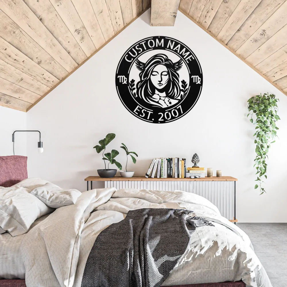 Custom Virgo Zodiac Metal Sign Custom Virgo Zodiac Metal Sign