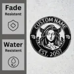 Custom Virgo Zodiac Metal Sign