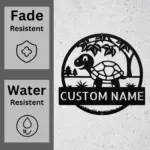 Custom Walking Tortoise Metal Sign