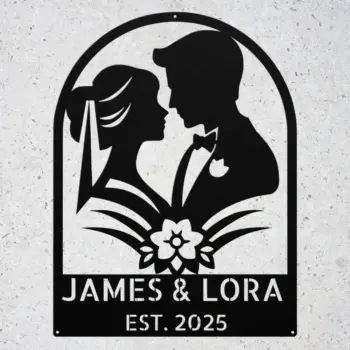 Custom Wedding Couple Metal Sign
