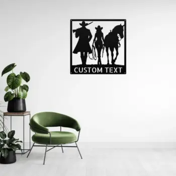 Custom Western Couple Metal Sign