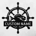 Custom Wheel Fish Metal Sign