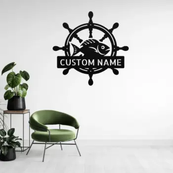 Custom Wheel Fish Metal Sign