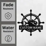 Custom Wheel Fish Metal Sign