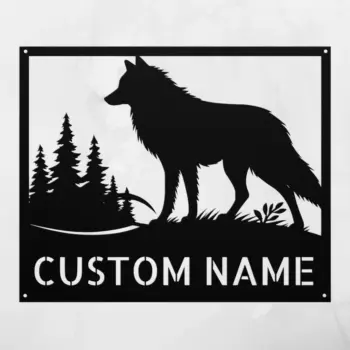 Custom Wild Wolf Metal Sign