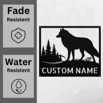 Custom Wild Wolf Metal Sign