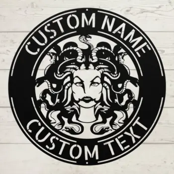 Custom Woman With Snakes Metal Sign