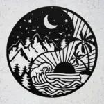 Moon Sun And Stars Metal Wall Art