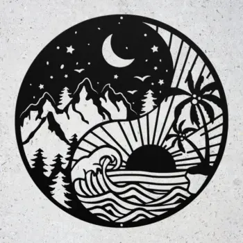 Moon Sun And Stars Metal Wall Art