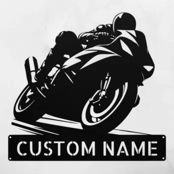 Personalized 3d Motorcycle Metal Sign