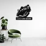 Personalized 3d Motorcycle Metal Sign