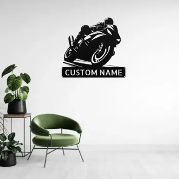 Personalized 3d Motorcycle Metal Sign