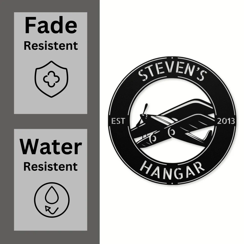 Personalized Airplane Hangar Metal Sign Personalized Airplane Hangar Metal Sign