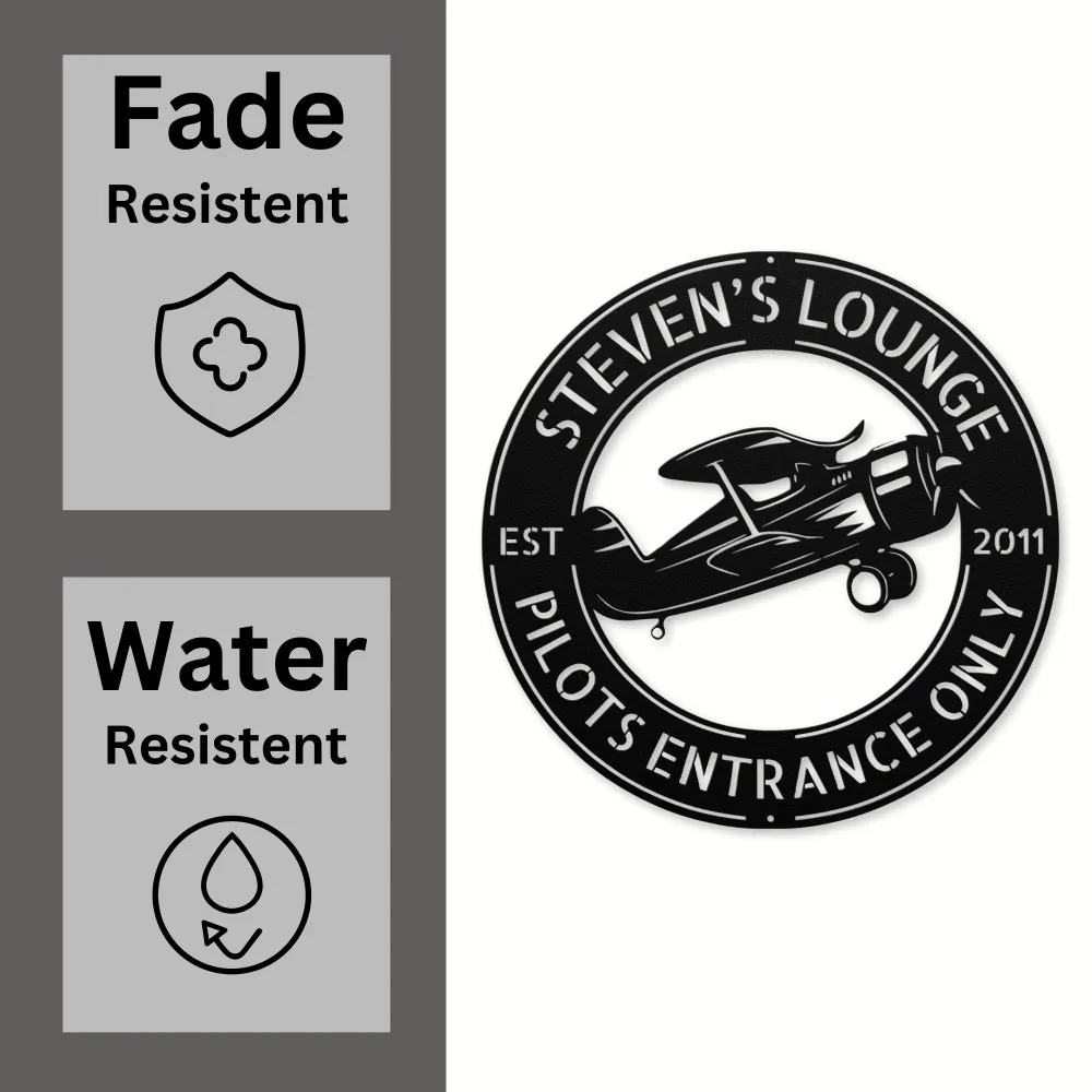 Personalized Airplane Metal Sign Personalized Airplane Metal Sign