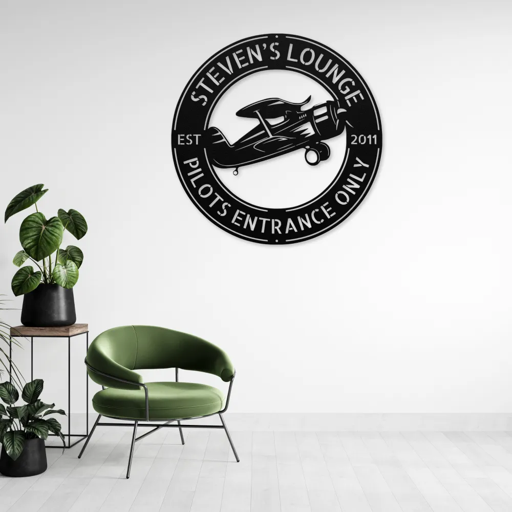 Personalized Airplane Metal Sign Personalized Airplane Metal Sign