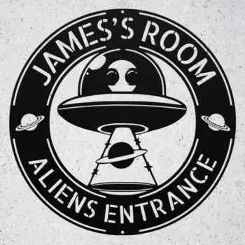 Personalized Alien Metal Sign