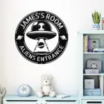 Personalized Alien Metal Sign