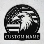 Personalized American Eagle Metal Sign