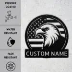 Personalized American Eagle Metal Sign