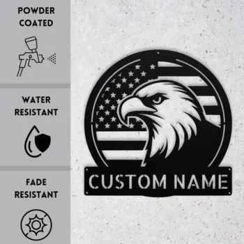 Personalized American Eagle Metal Sign