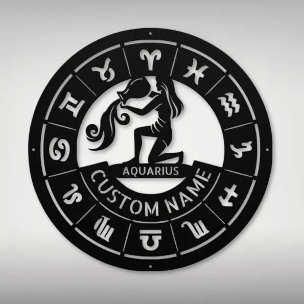 Personalized Aquarius Metal Sign