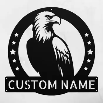 Personalized Bald Eagle Metal Sign