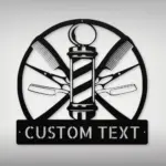 Personalized Barber Pole Metal Sign