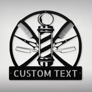 Personalized Barber Pole Metal Sign