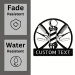 Personalized Barber Pole Metal Sign