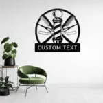 Personalized Barber Pole Metal Sign