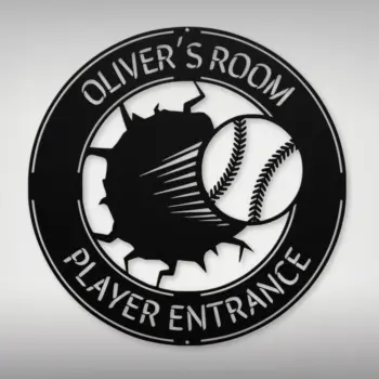 Personalized Baseball Art Metal Sign