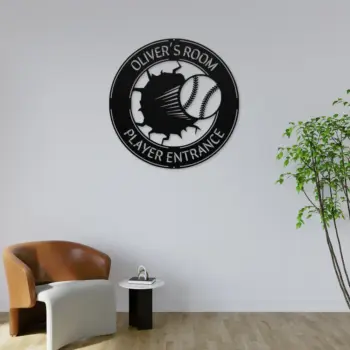 Personalized Baseball Art Metal Sign