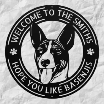 Personalized Basenji Dog Metal Sign