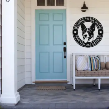 Personalized Basenji Dog Metal Sign