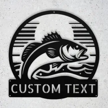 Personalized Bass Fish Metal Sign