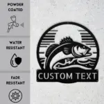 Personalized Bass Fish Metal Sign